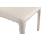 Chaise de salle à manger en cuir crème/marron sellier/noir, dossier incurvé, siège unique