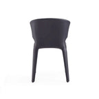 Chaise de salle à manger en cuir crème/marron sellier/noir, dossier incurvé, siège unique
