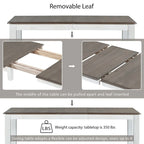 Ensemble table à manger extensible – Brun/Blanc, Brun antique, Blanc/Gris – Jusqu'à 8 places