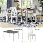 Ensemble table à manger extensible – Brun/Blanc, Brun antique, Blanc/Gris – Jusqu'à 8 places