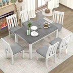 Ensemble table à manger extensible – Brun/Blanc, Brun antique, Blanc/Gris – Jusqu'à 8 places