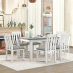 Ensemble table à manger extensible – Brun/Blanc, Brun antique, Blanc/Gris – Jusqu'à 8 places