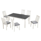 Ensemble table à manger extensible – Brun/Blanc, Brun antique, Blanc/Gris – Jusqu'à 8 places