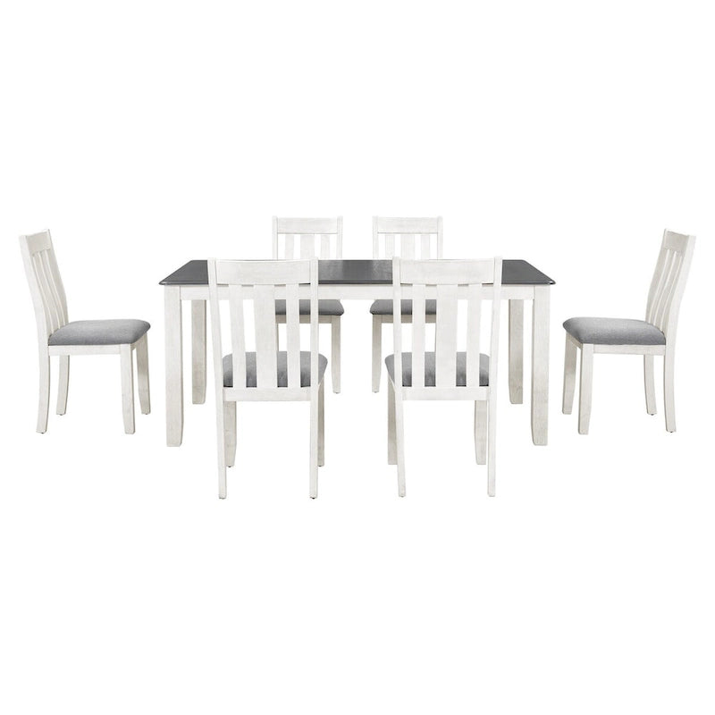 Ensemble table à manger extensible – Brun/Blanc, Brun antique, Blanc/Gris – Jusqu'à 8 places