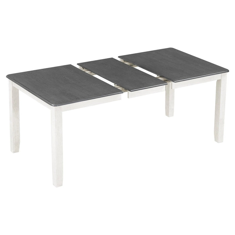 Ensemble table à manger extensible – Brun/Blanc, Brun antique, Blanc/Gris – Jusqu'à 8 places