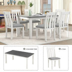 Ensemble table à manger extensible – Brun/Blanc, Brun antique, Blanc/Gris – Jusqu'à 8 places