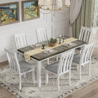 Ensemble table à manger extensible – Brun/Blanc, Brun antique, Blanc/Gris – Jusqu'à 8 places