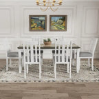 Ensemble table à manger extensible – Brun/Blanc, Brun antique, Blanc/Gris – Jusqu'à 8 places