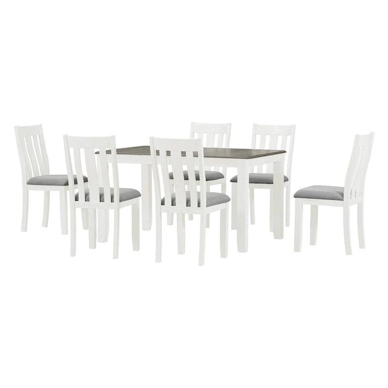 Ensemble table à manger extensible – Brun/Blanc, Brun antique, Blanc/Gris – Jusqu'à 8 places