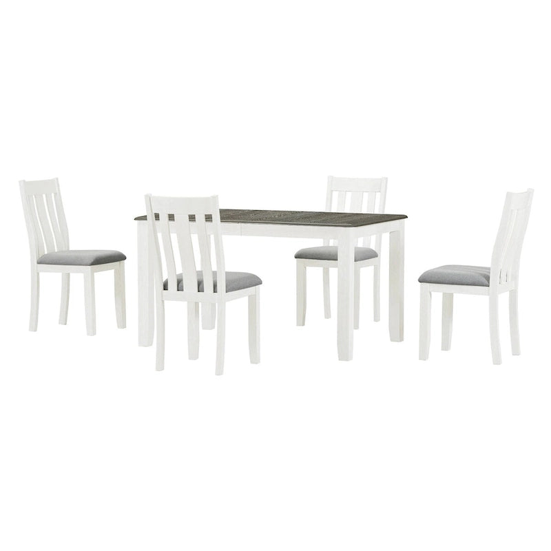 Ensemble table à manger extensible – Brun/Blanc, Brun antique, Blanc/Gris – Jusqu'à 8 places