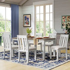 Ensemble table à manger extensible – Brun/Blanc, Brun antique, Blanc/Gris – Jusqu'à 8 places