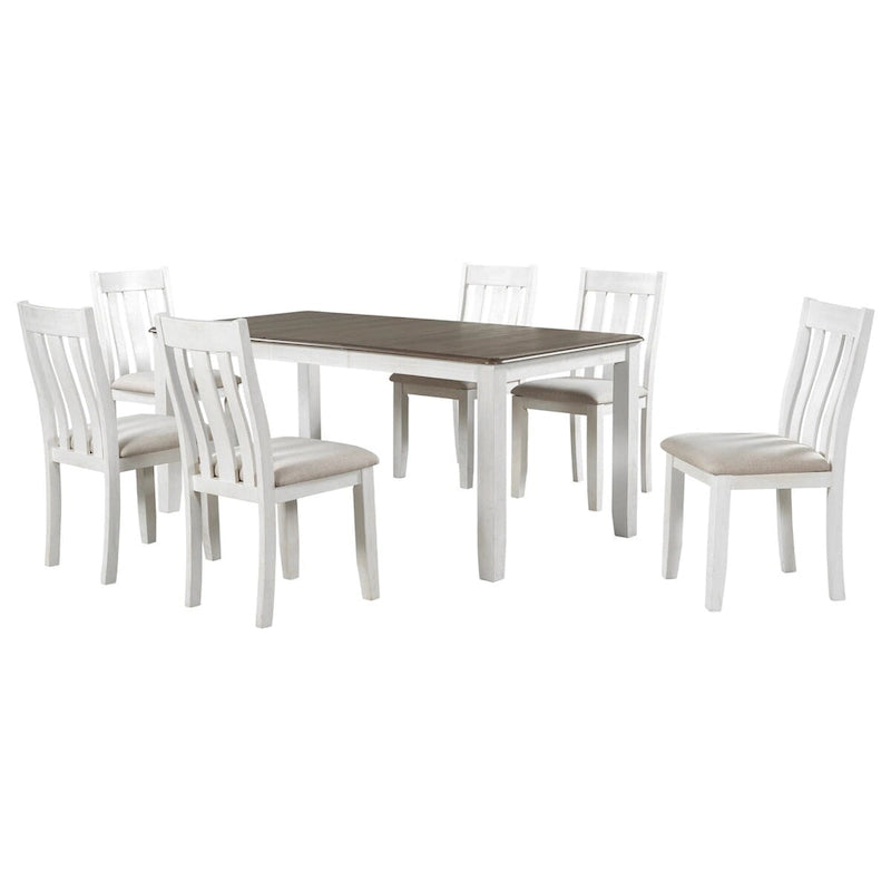 Ensemble table à manger extensible – Brun/Blanc, Brun antique, Blanc/Gris – Jusqu'à 8 places