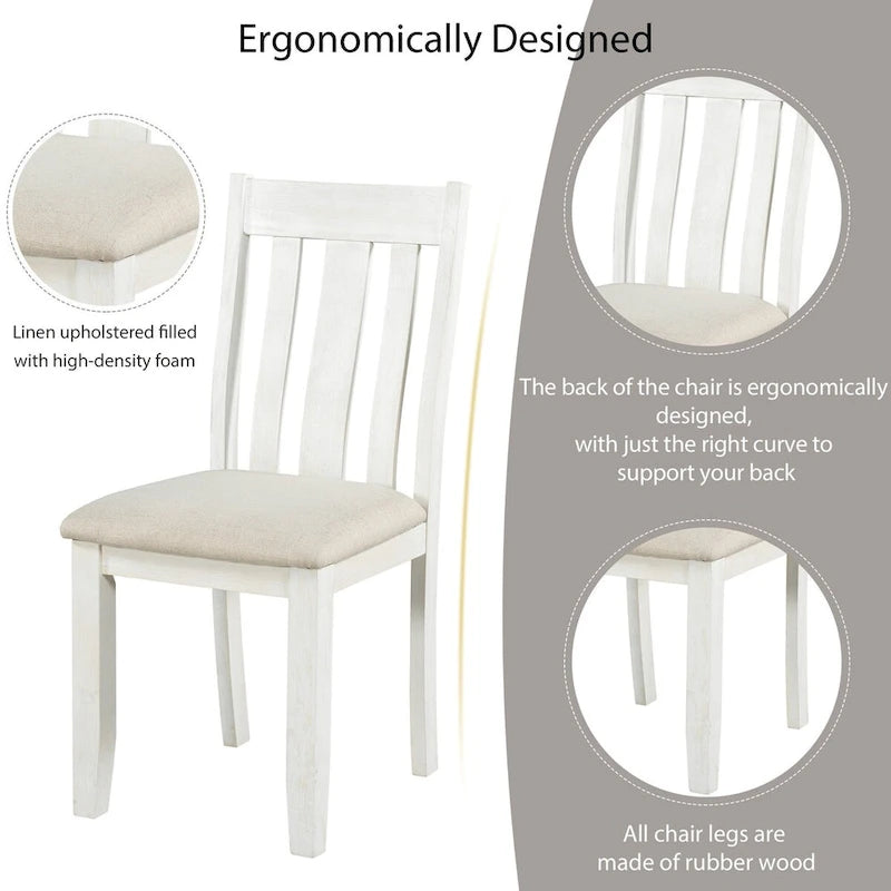 Ensemble table à manger extensible – Brun/Blanc, Brun antique, Blanc/Gris – Jusqu'à 8 places