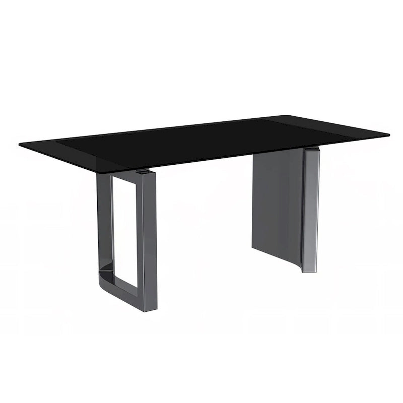 Table de salle à manger moderne en pierre frittée et verre – Blanc/Gris/Noir ou Blanc, 140/157/180 cm, 4-6 places