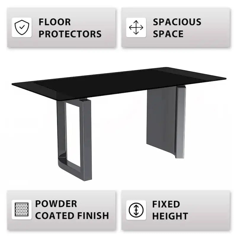 Table de salle à manger moderne en pierre frittée et verre – Blanc/Gris/Noir ou Blanc, 140/157/180 cm, 4-6 places