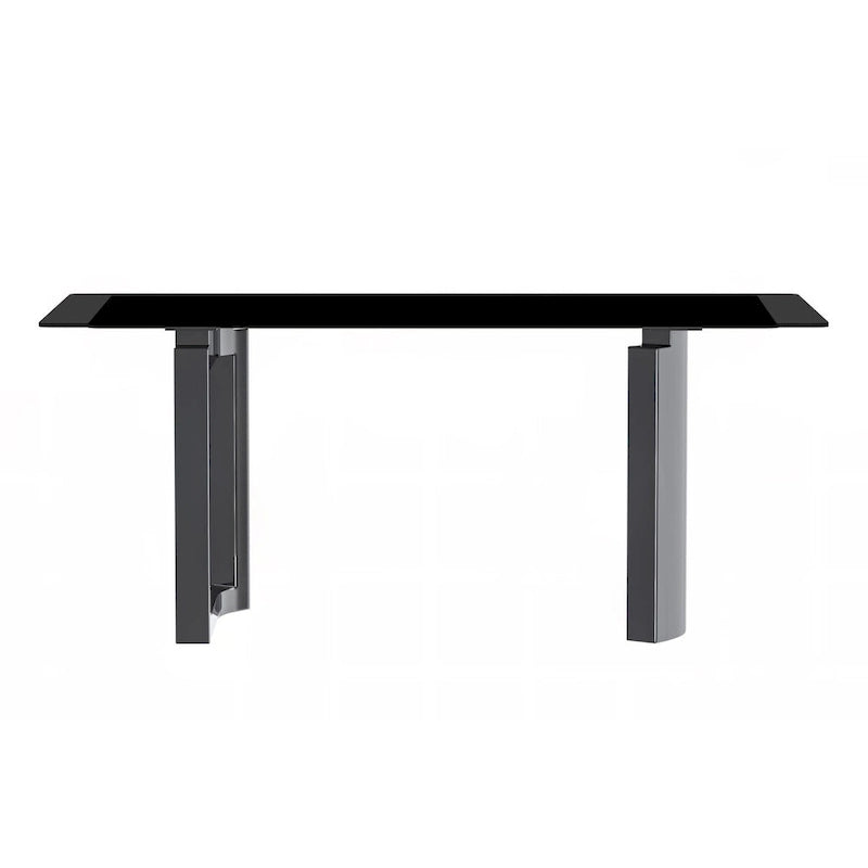 Table de salle à manger moderne en pierre frittée et verre – Blanc/Gris/Noir ou Blanc, 140/157/180 cm, 4-6 places