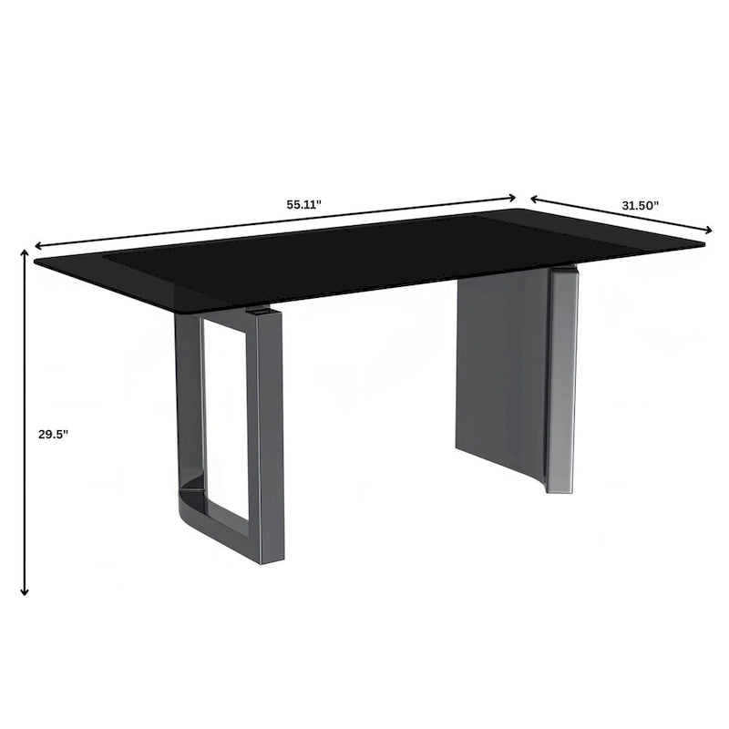 Table de salle à manger moderne en pierre frittée et verre – Blanc/Gris/Noir ou Blanc, 140/157/180 cm, 4-6 places