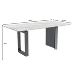 Table de salle à manger moderne en pierre frittée et verre – Blanc/Gris/Noir ou Blanc, 140/157/180 cm, 4-6 places