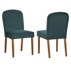 Ensemble de salle à manger 3 pièces Mid-Century pour 2 personnes – Lin fleuri / Velours vert émeraude / Tissu à chevrons gris