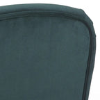 Ensemble de salle à manger 3 pièces Mid-Century pour 2 personnes – Lin fleuri / Velours vert émeraude / Tissu à chevrons gris