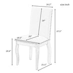 Chaise de salle à manger rembourrée avec clous décoratifs, Espresso/Naturel, Lot de 4