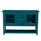 Buffet bahut sarcelle de 52 po – Meuble de rangement à 2 portes avec tiroirs