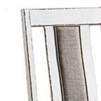 Chaise de salle à manger latérale rembourrée blanche et grise, lot de 2, hauteur standard
