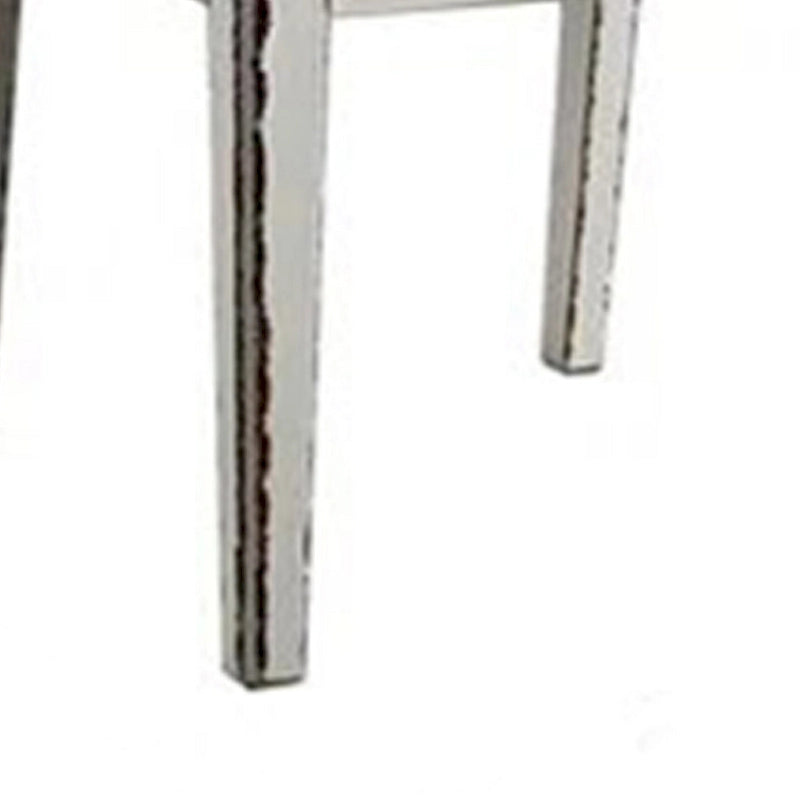 Chaise de salle à manger latérale rembourrée blanche et grise, lot de 2, hauteur standard