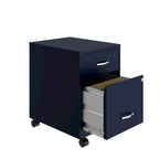 Classeur vertical mobile 2 tiroirs avec tiroir à accessoires – Vert / Bleu / Blanc / Argent, Utilisation par 1 personne