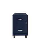 Classeur vertical mobile 2 tiroirs avec tiroir à accessoires – Vert / Bleu / Blanc / Argent, Utilisation par 1 personne