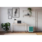 Classeur vertical mobile 2 tiroirs avec tiroir à accessoires – Vert / Bleu / Blanc / Argent, Utilisation par 1 personne