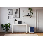Classeur vertical mobile 2 tiroirs avec tiroir à accessoires – Vert / Bleu / Blanc / Argent, Utilisation par 1 personne