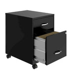 Classeur vertical mobile 2 tiroirs avec tiroir à accessoires – Vert / Bleu / Blanc / Argent, Utilisation par 1 personne