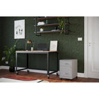 Classeur vertical mobile 2 tiroirs avec tiroir à accessoires – Vert / Bleu / Blanc / Argent, Utilisation par 1 personne