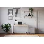 Classeur vertical mobile 2 tiroirs avec tiroir à accessoires – Vert / Bleu / Blanc / Argent, Utilisation par 1 personne