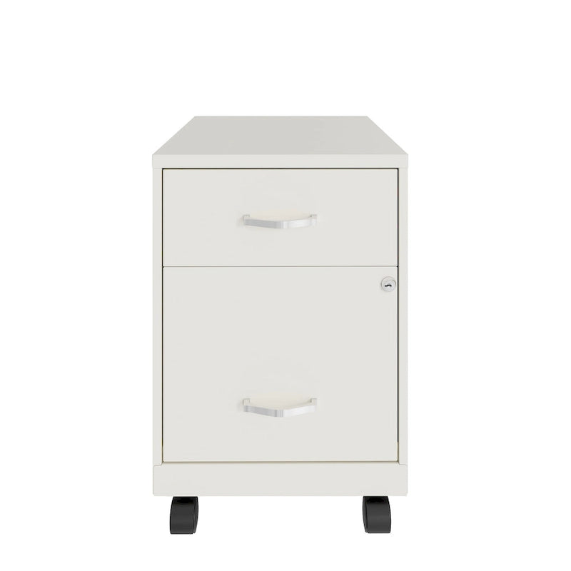 Classeur vertical mobile 2 tiroirs avec tiroir à accessoires – Vert / Bleu / Blanc / Argent, Utilisation par 1 personne