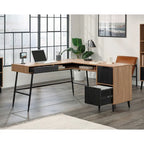 Bureau d'angle en L cerisier classique pour 1 personne
