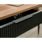 Bureau d'angle en L cerisier classique pour 1 personne