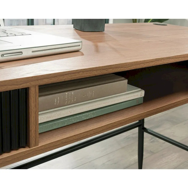 Bureau d'angle en L cerisier classique pour 1 personne