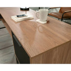 Bureau d'angle en L cerisier classique pour 1 personne