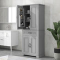 Meuble haut de rangement gris/blanc/noir avec portes et tiroir — 1 personne