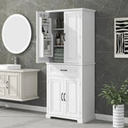 Meuble haut de rangement gris/blanc/noir avec portes et tiroir — 1 personne