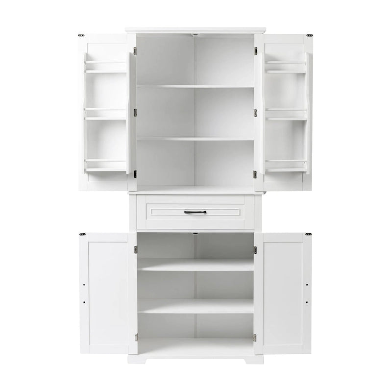 Meuble haut de rangement gris/blanc/noir avec portes et tiroir — 1 personne