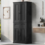 Meuble haut de rangement gris/blanc/noir avec portes et tiroir — 1 personne