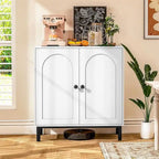 Buffet de salle à manger avec portes et finition en bois blanc – 1 personne
