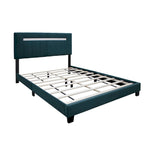 Cadre de lit Queen Size en Velours, Noir / Rose / Vert, Hauteur Réglable, Convient pour 2