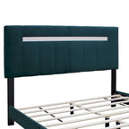 Cadre de lit Queen Size en Velours, Noir / Rose / Vert, Hauteur Réglable, Convient pour 2