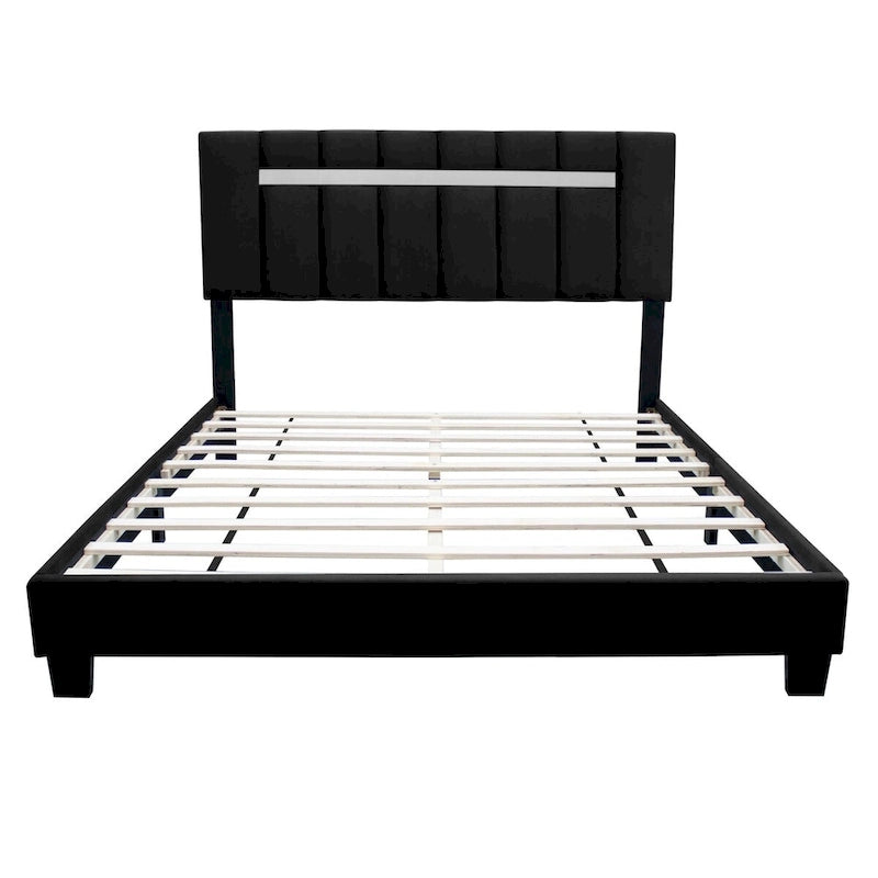 Cadre de lit Queen Size en Velours, Noir / Rose / Vert, Hauteur Réglable, Convient pour 2