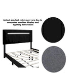 Cadre de lit Queen Size en Velours, Noir / Rose / Vert, Hauteur Réglable, Convient pour 2