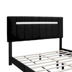 Cadre de lit Queen Size en Velours, Noir / Rose / Vert, Hauteur Réglable, Convient pour 2